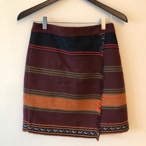 Tribal striped wrap skirt